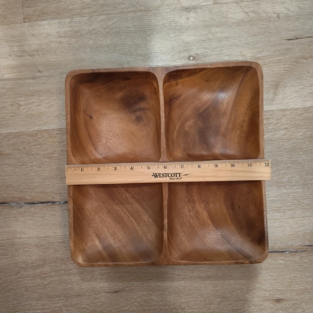 Wooden Quadruple Serving Tray